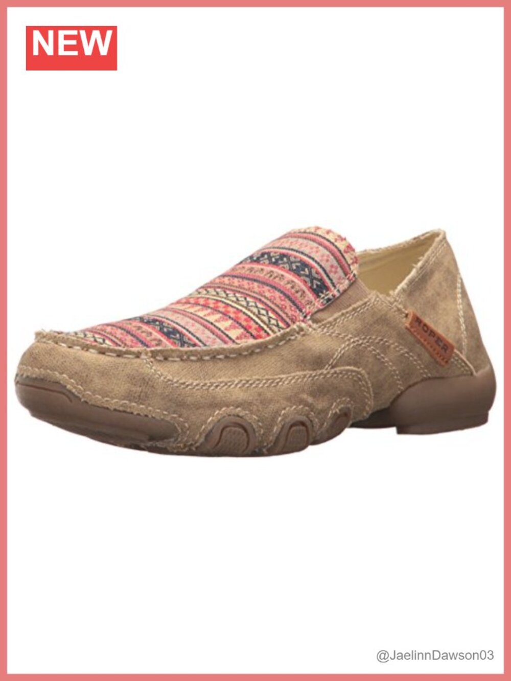 Canvas Slip On Flats Loafers with Embroidery Cushioned Insole